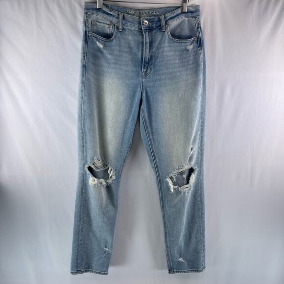 American Eagle Distressed Ripped Mom Jean - Picture 1 of 14